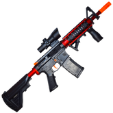 Experience realistic gameplay with the M4A1 DRUM Gel Blaster, featuring authentic design, high-impact ABS plastic, and a 200-ball drum magazine.